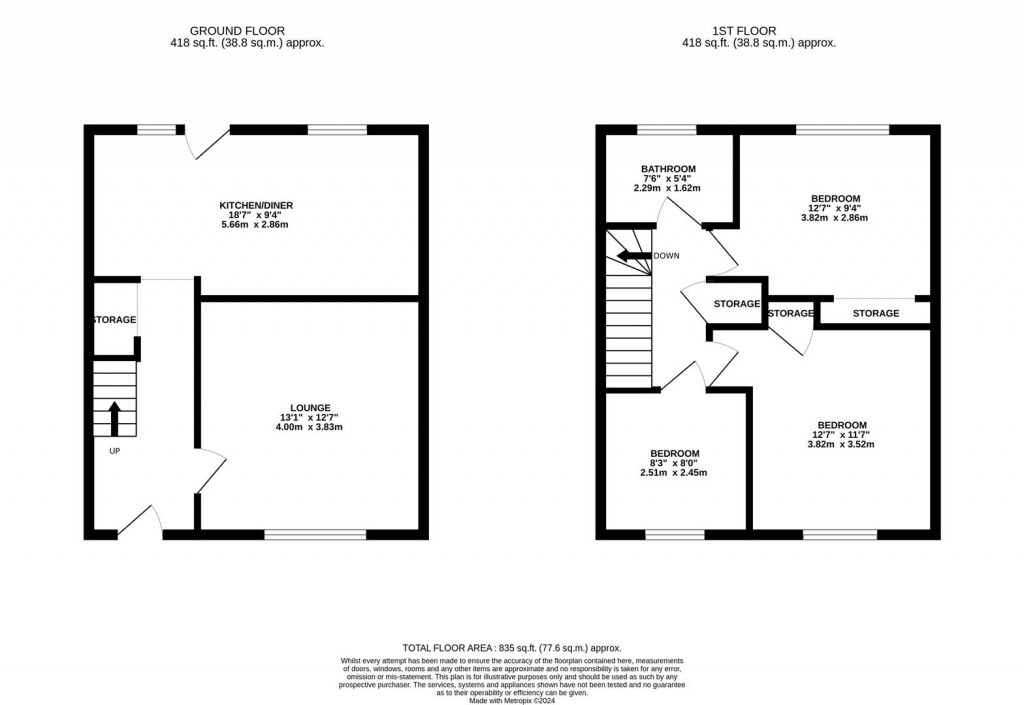 Floorplans For Eskdale Avenue, Corby
