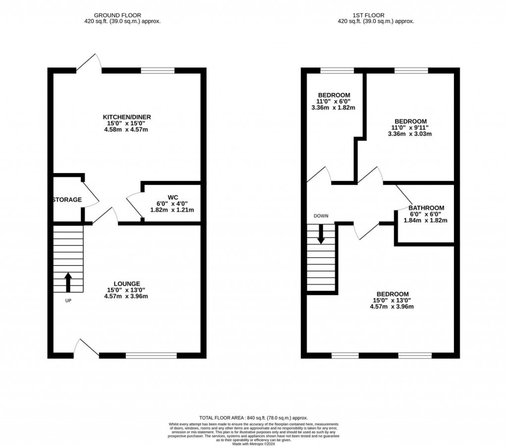 Floorplans For Islip Close, Burton Latimer