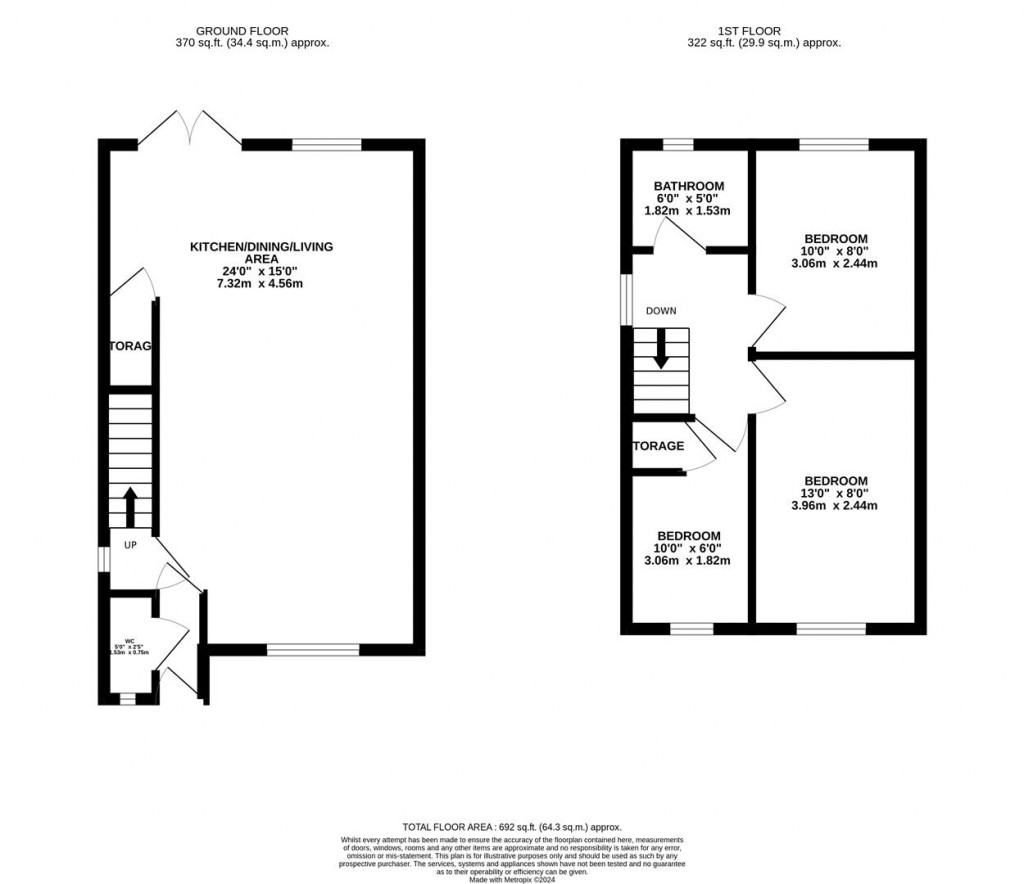 Floorplans For Catterick Close, Corby