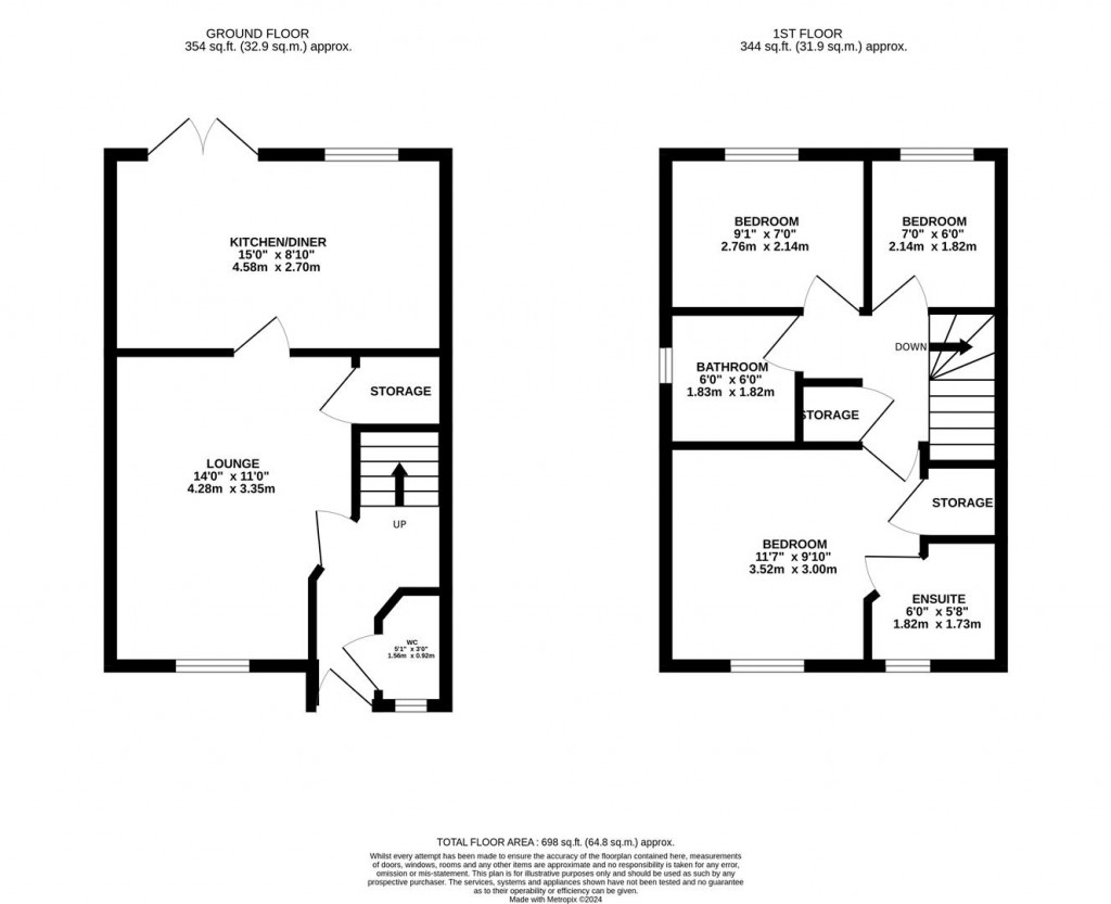 Floorplans For Airfield Way, Weldon, Corby