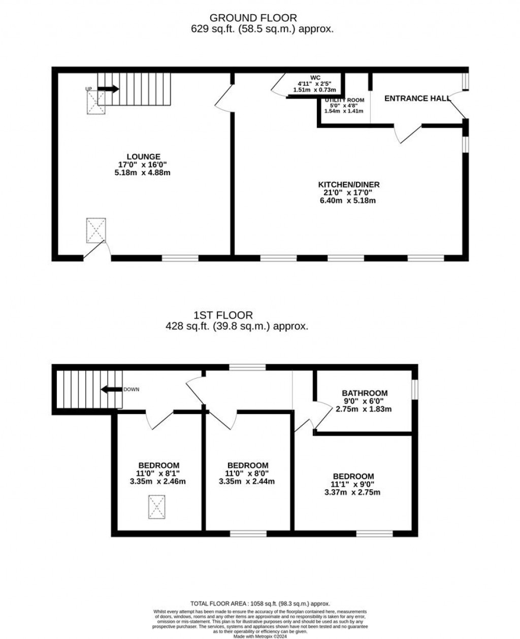 Floorplans For High Street, Brigstock,