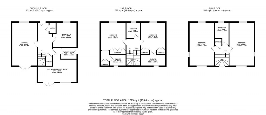 Floorplans For Fernfield Close, Market Harborough