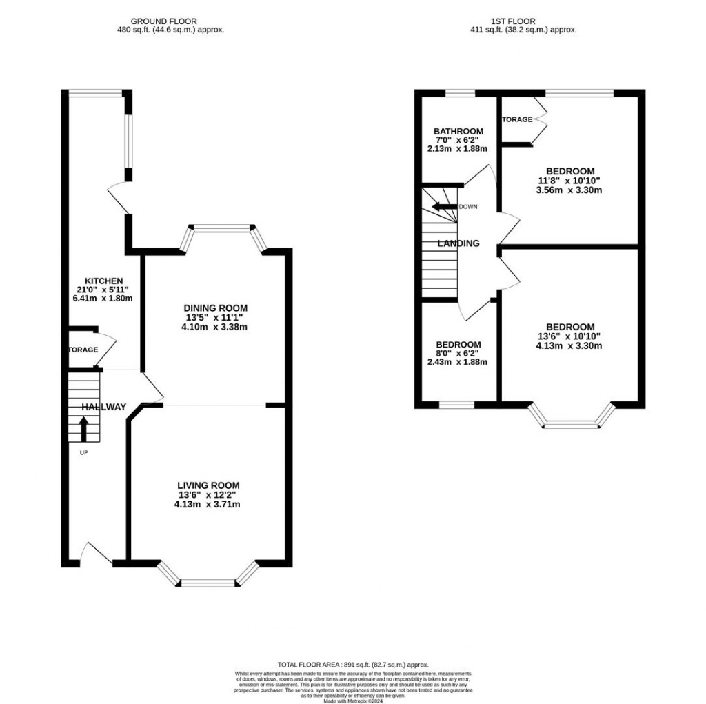 Floorplans For Penrhyn Road, Northampton