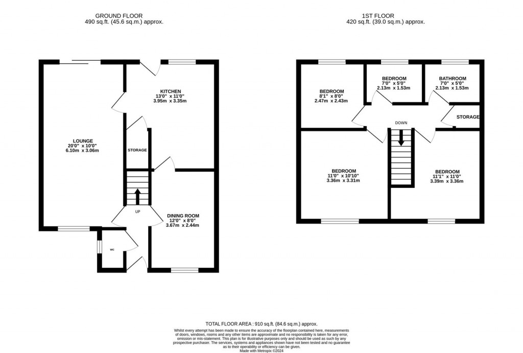 Floorplans For Belvoir Close, Rushden