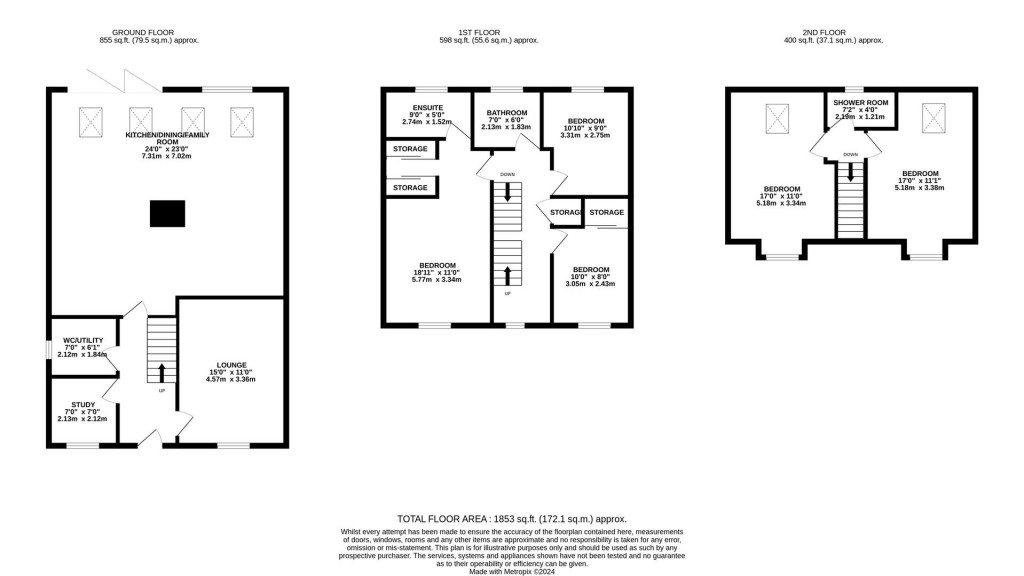 Floorplans For Clarendon Close, Corby