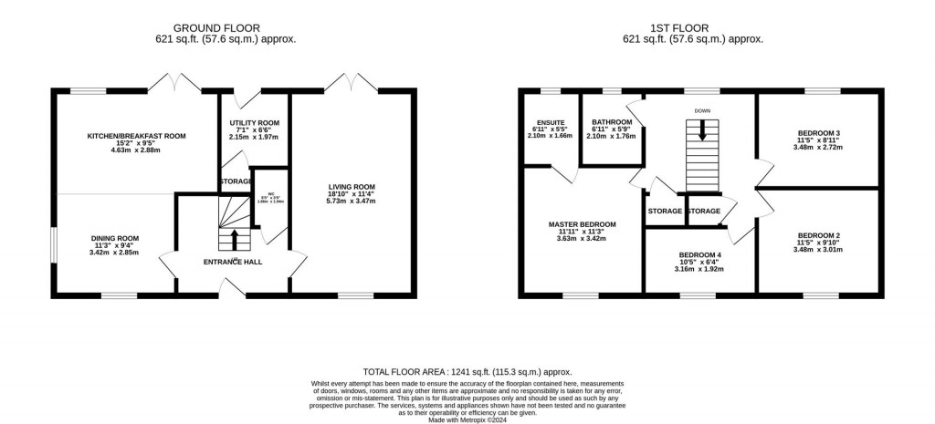 Floorplans For Bartlett Close, Oakley Vale, Corby