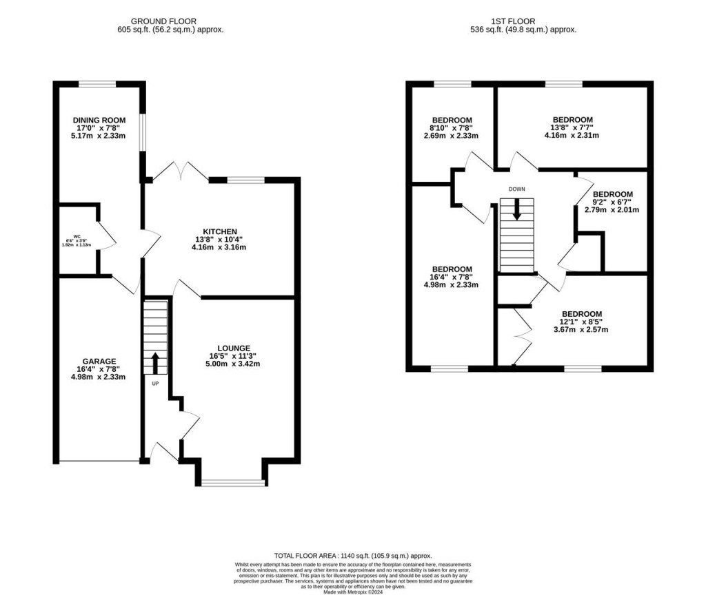 Floorplans For Windermere Drive, Wellingborough