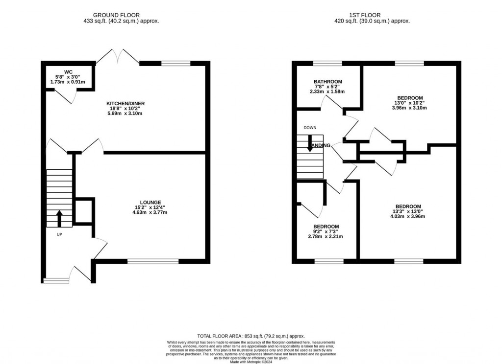 Floorplans For Pope Road, Wellingborough