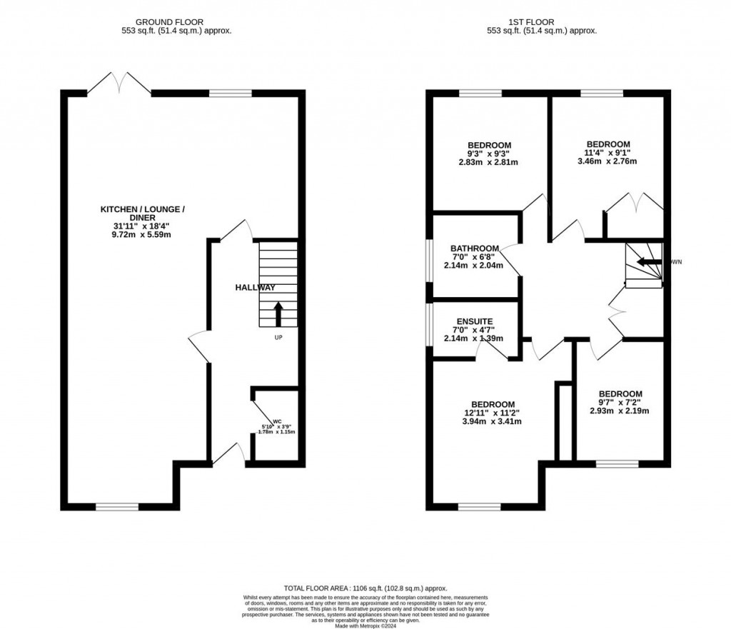 Floorplans For Wellingborough Road, Little Harrowden, Wellingborough