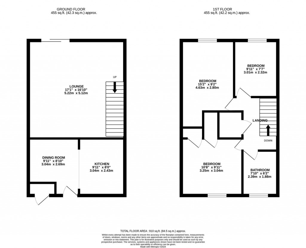 Floorplans For Tettenhall Close, Corby