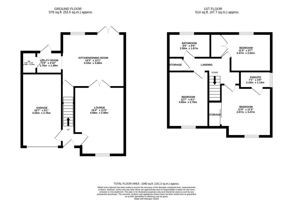 Floorplans For Marsh Drive, Husbands Bosworth, Lutterworth