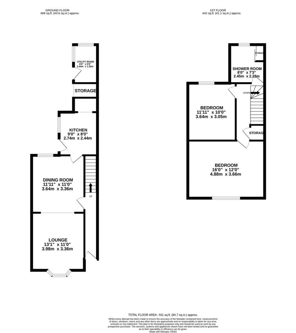 Floorplans For Gordon Street, Rothwell, Kettering