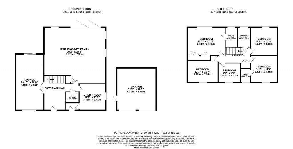 Floorplans For Teal Close, Higham Ferrers