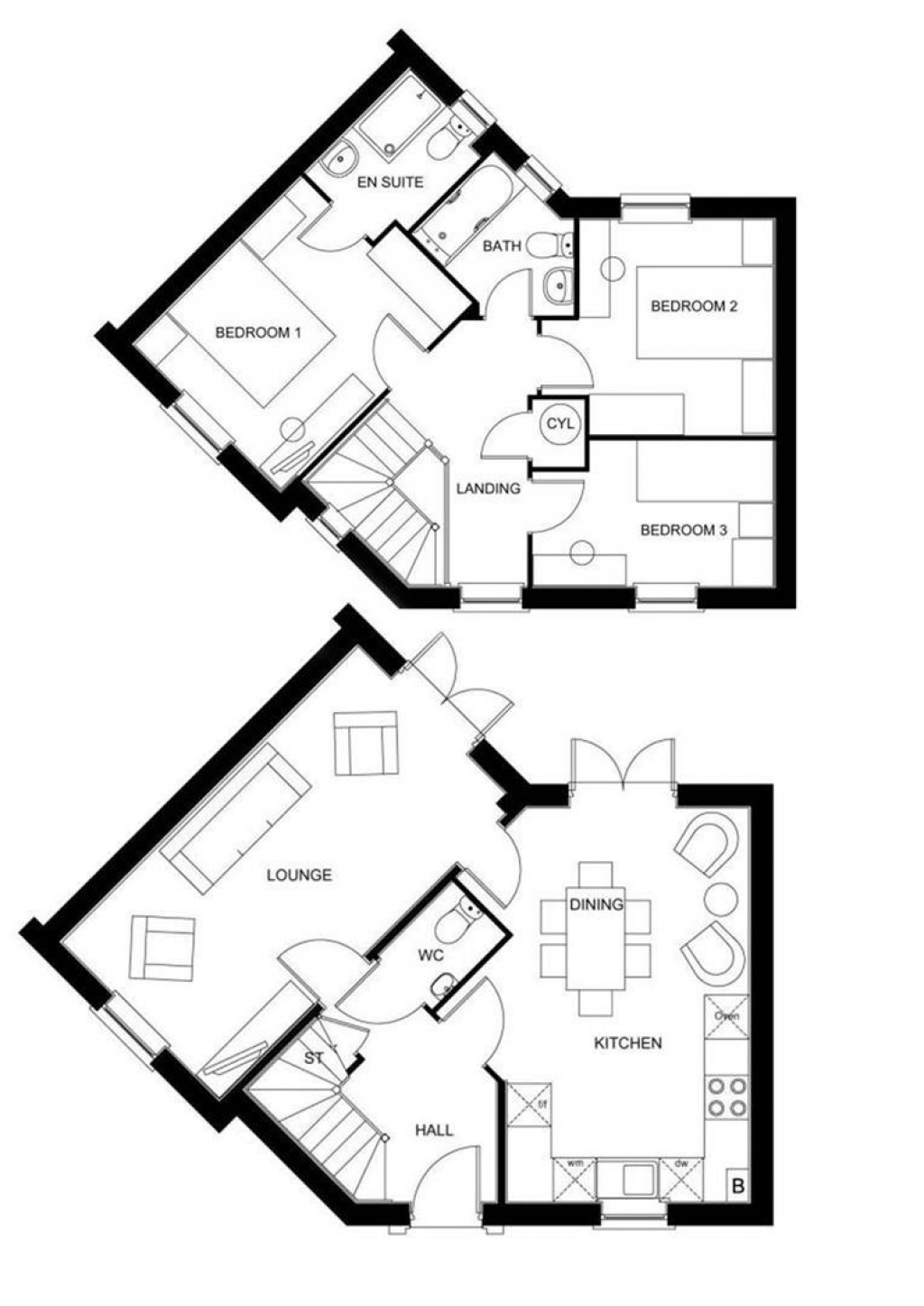 Floorplans For Hardwick Avenue, Barton Seagrave, Kettering