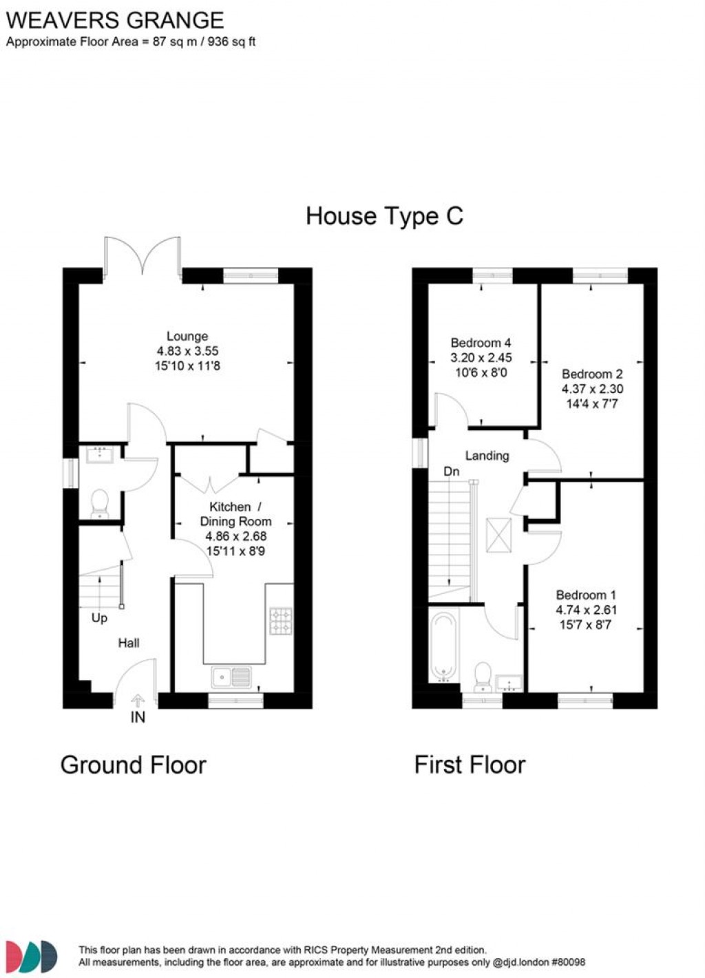 Floorplans For Ahern Close, Bozeat, Wellingborough