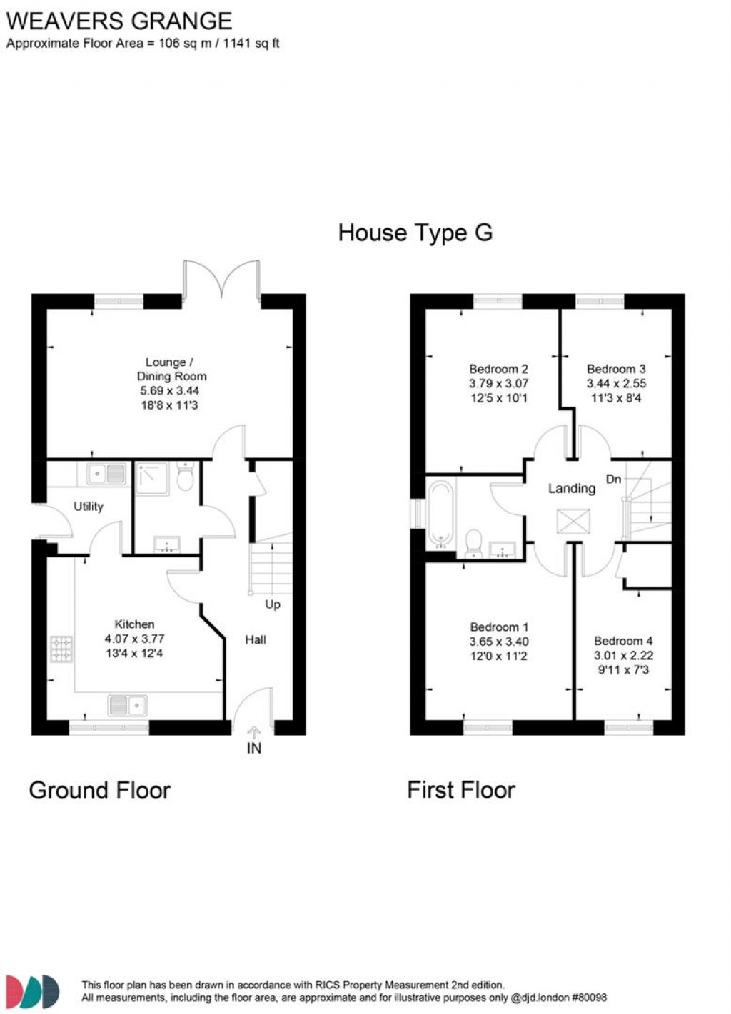 Floorplans For Ahern Close, Bozeat, Wellingborough