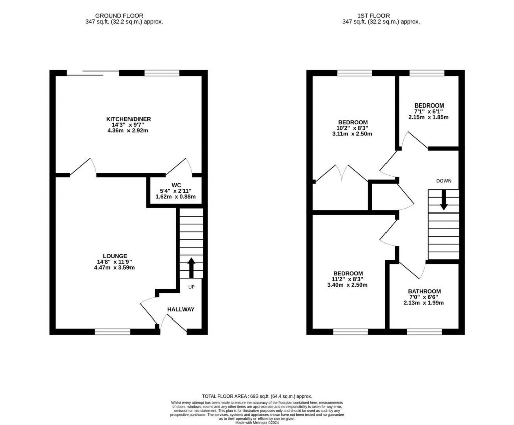 Floorplans For Lowry Close, Corby