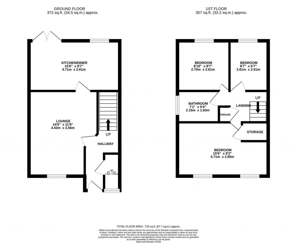 Floorplans For Lindersmith Close, Weldon, Corby